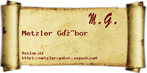 Metzler Gábor névjegykártya
